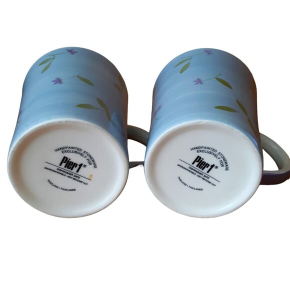 Pier 1 Set Of Two Vintage Cups Mugs Purple Floral - Picture 9 of 9